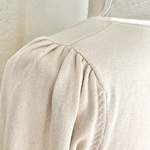 CAbi Tan Cardigan w/ Ribbon Edging - Picture 8 of 15